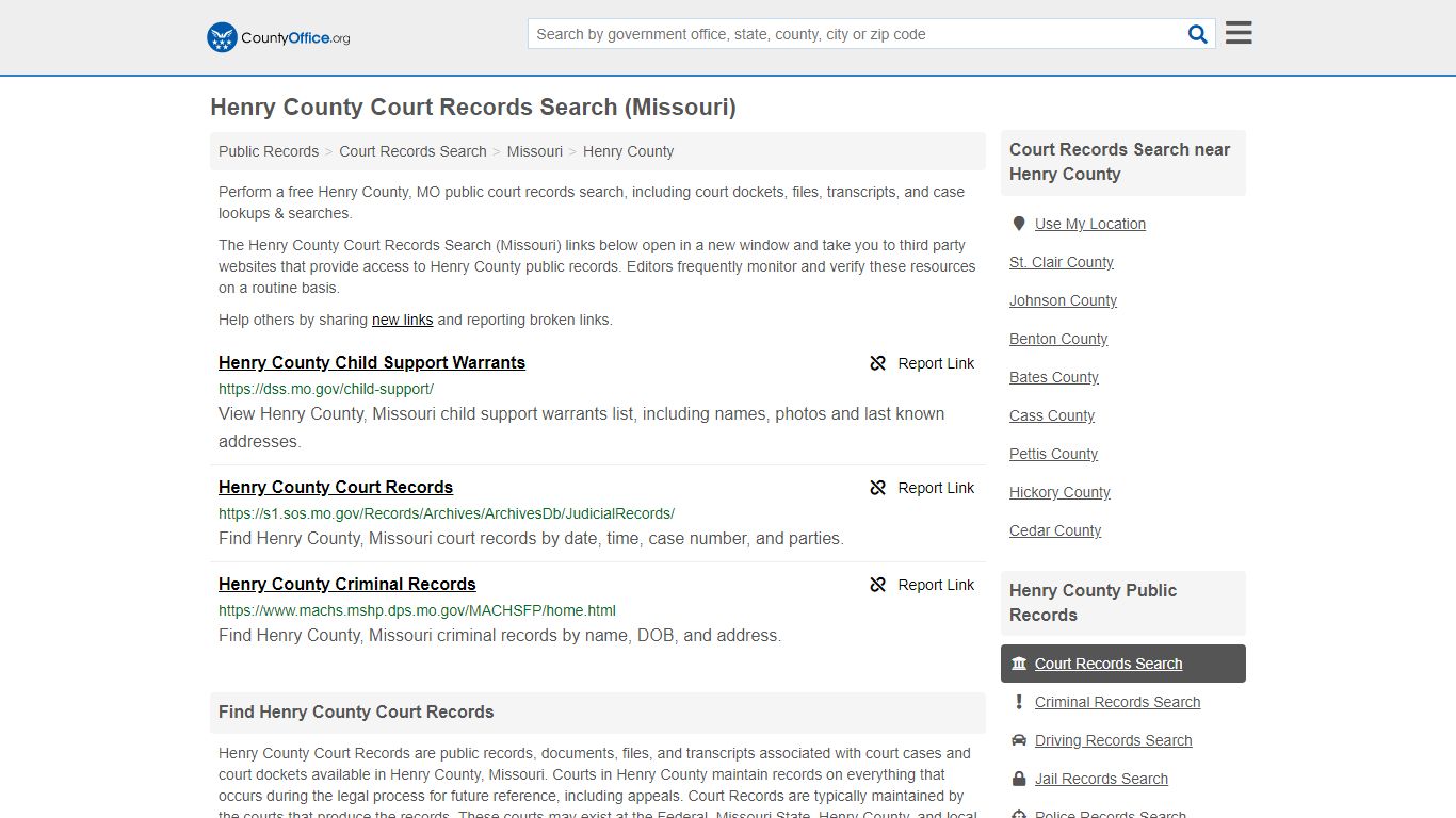 Court Records Search - Henry County, MO (Adoptions ...